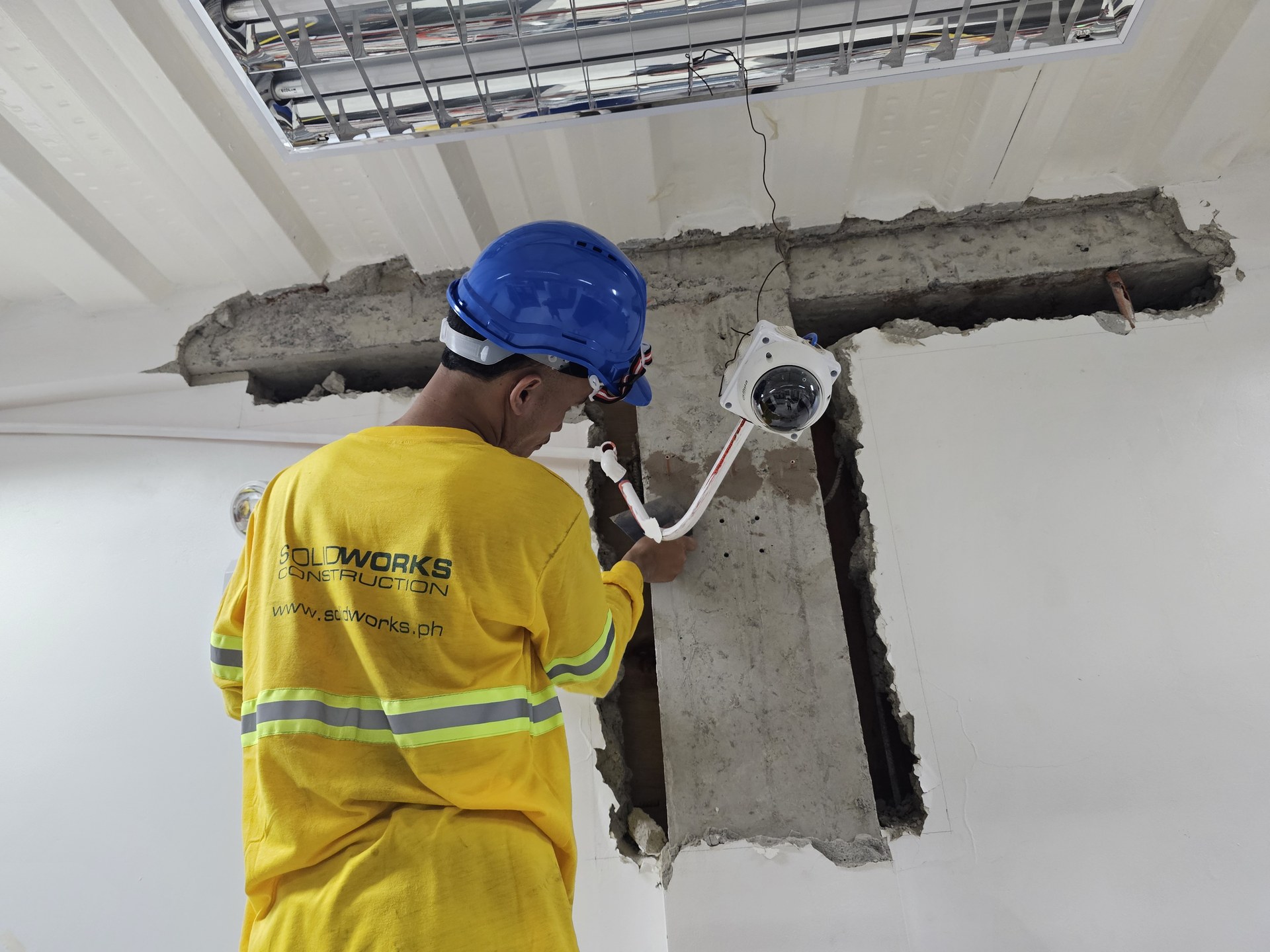 Surface preparation around a shelter opening.